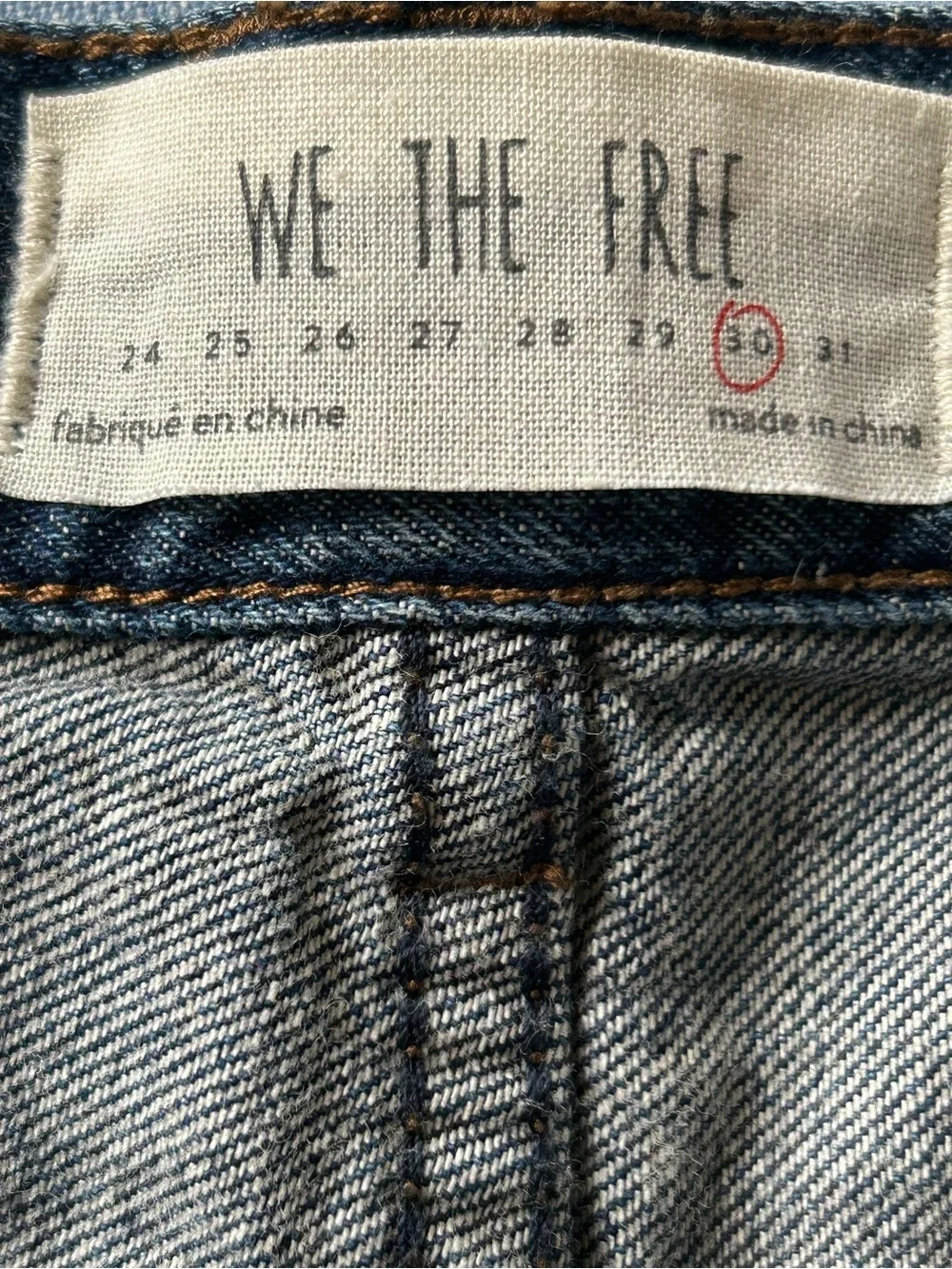 Free People We The Free High Rise Frayed Hem Denim Shorts Medium Wash Size 30